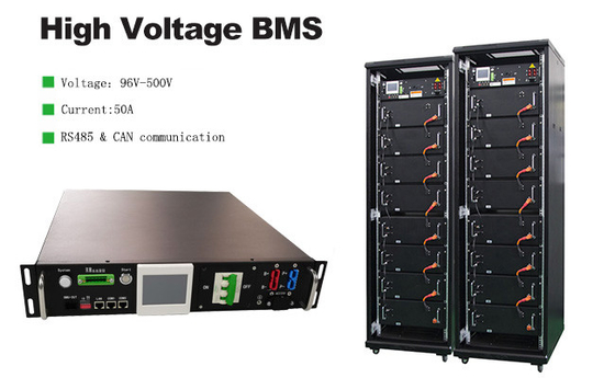 OEM ระบบแบตเตอรี่พลังงานแสงอาทิตย์ UPS 360V 384V 480V 50A 100A BMS LifePO4 พร้อม 48V 15S 16S BMU 120S สำหรับ LTO NMC LFP แบตเตอรี่ Pack