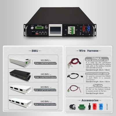 5000 กรณีบันทึก Master Slave All In One Voltage BMS 120V-500V แอค/ดีซี แหล่งไฟฟ้าคู่ สีดํา