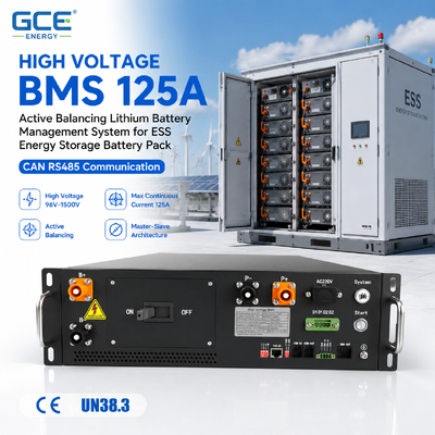 High Voltage BMS 125A Active Balancing Lithium Battery Management System for ESS BESS Energy Storage Battery Rack with CAN RS485 Communication
