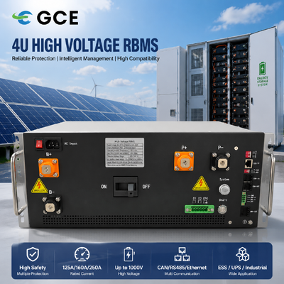 GCE Energy 4U Rack BMS 250A 1000V ระบบบริหารแบตเตอรี่ความดันสูงสําหรับ ESS Solar Container